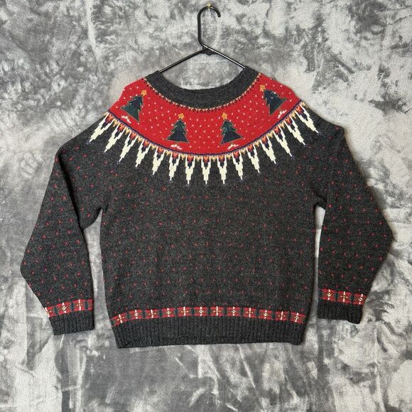 Woolrich Women’s Knit Sweater Christmas Tree Long Sleeve Large Fair Isle Nordic - Picture 1 of 8